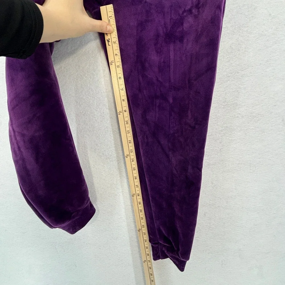 Kids Fleece Lined Jogger Pants L XL Purple Velvet Drawstring Waist Cozy Lounge‎